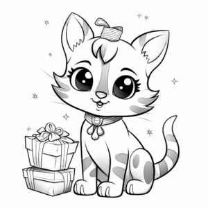Interactive Kitty Cat Birthday Party Coloring Pages 1