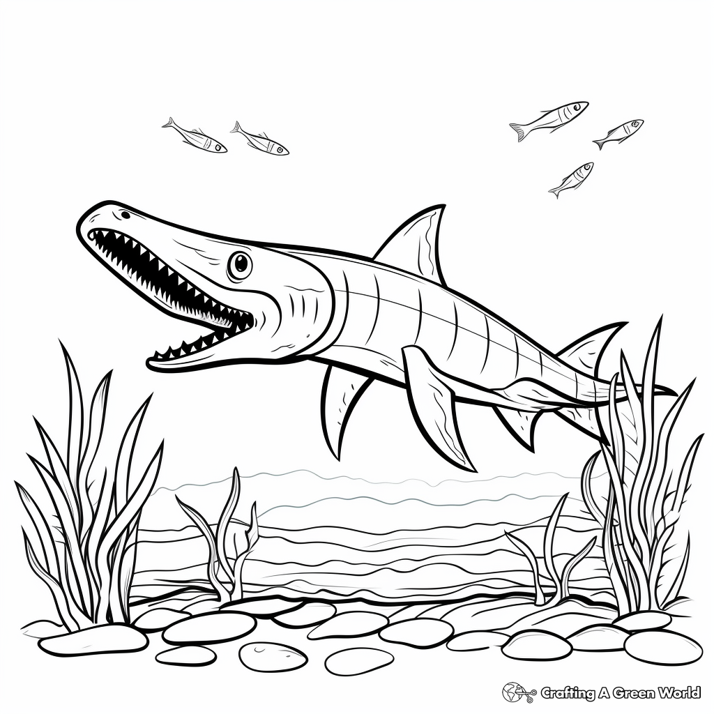 Interactive Kronosaurus Coloring Pages with Activities 1