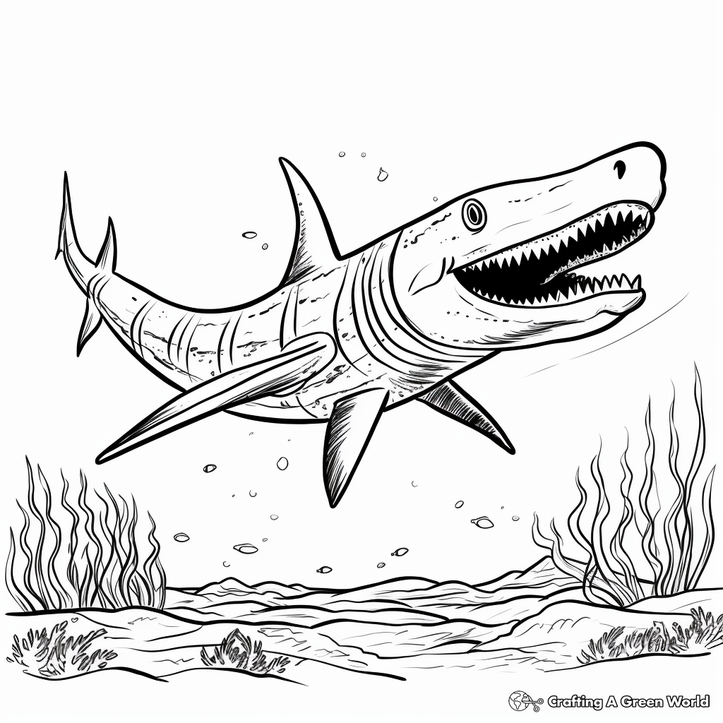 Interactive Kronosaurus Coloring Pages with Activities 3