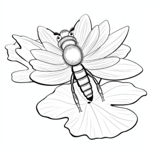 Interactive Leafcutter Bee and Lotus Coloring Pages 2