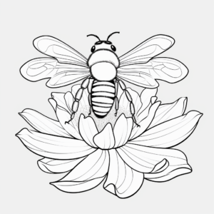 Interactive Leafcutter Bee and Lotus Coloring Pages 4