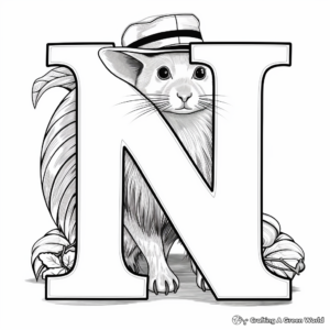 Interactive Letter N Animal Alphabet Coloring Pages 1