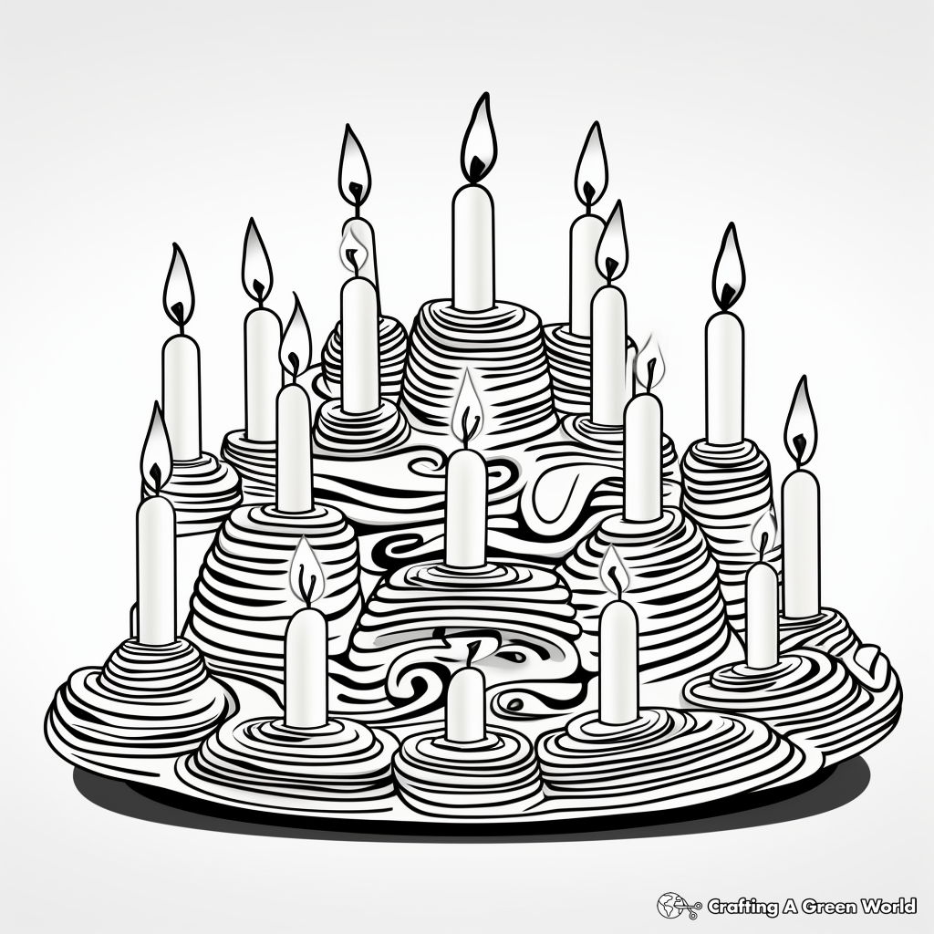 Interactive Menorah Candle Coloring Pages 1