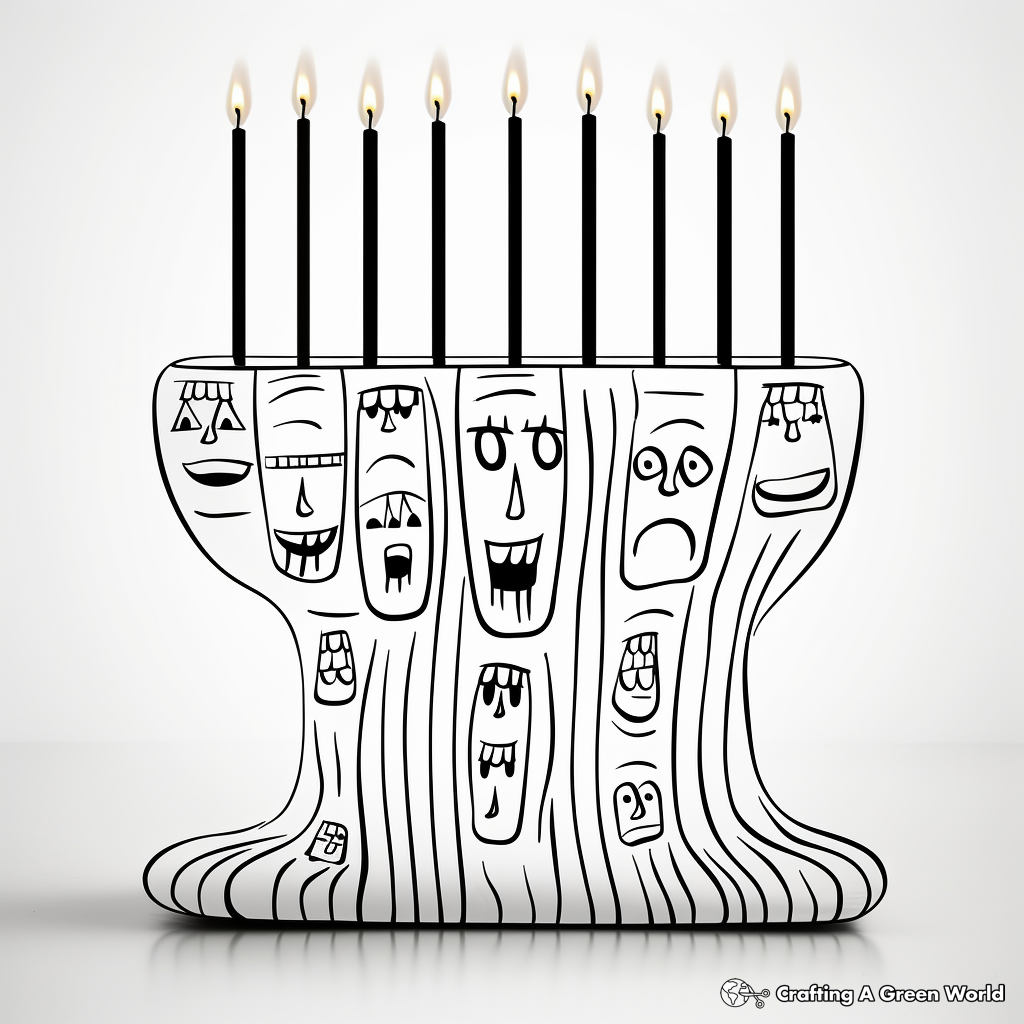 Interactive Menorah Candle Coloring Pages 2