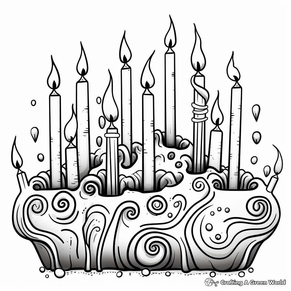 Interactive Menorah Candle Coloring Pages 3