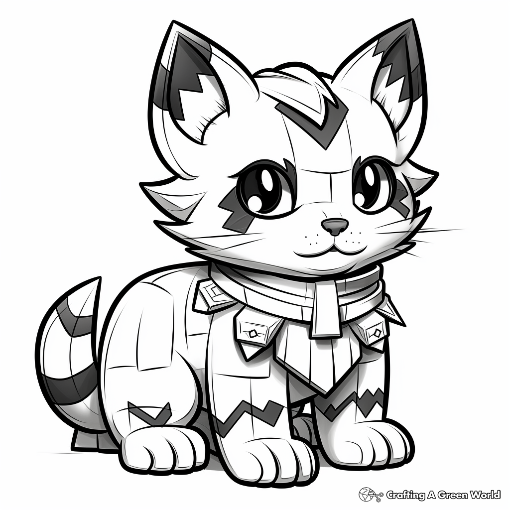 Interactive Minecraft Cat Activity Coloring Pages 3