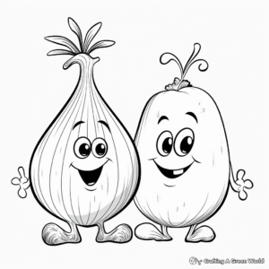 Interactive Onion and Garlic Coloring Pages 3