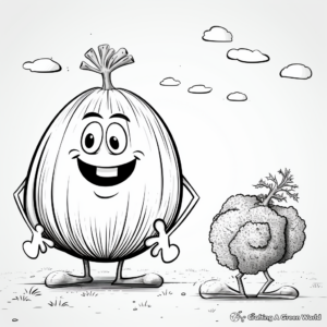 Interactive Onion and Garlic Coloring Pages 4
