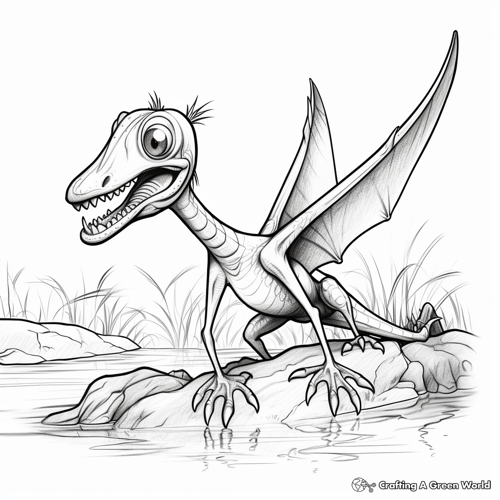 Interactive Online Dimorphodon Coloring Pages 4
