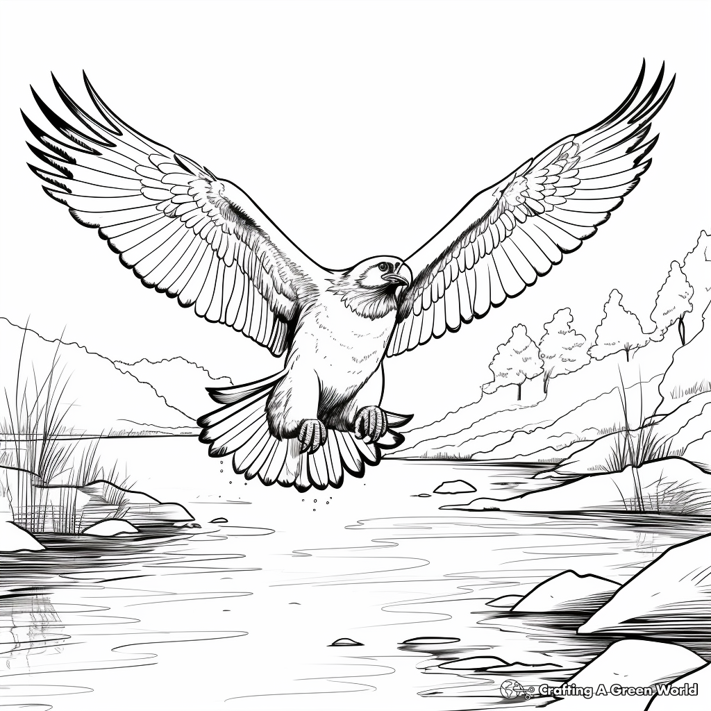 Interactive Osprey Fishing Coloring Pages 2