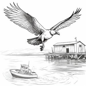 Interactive Osprey Fishing Coloring Pages 3