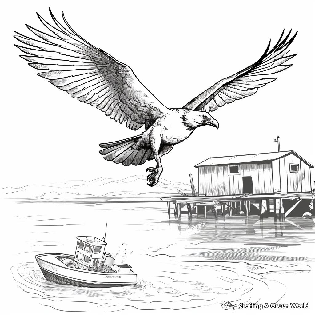 Interactive Osprey Fishing Coloring Pages 3