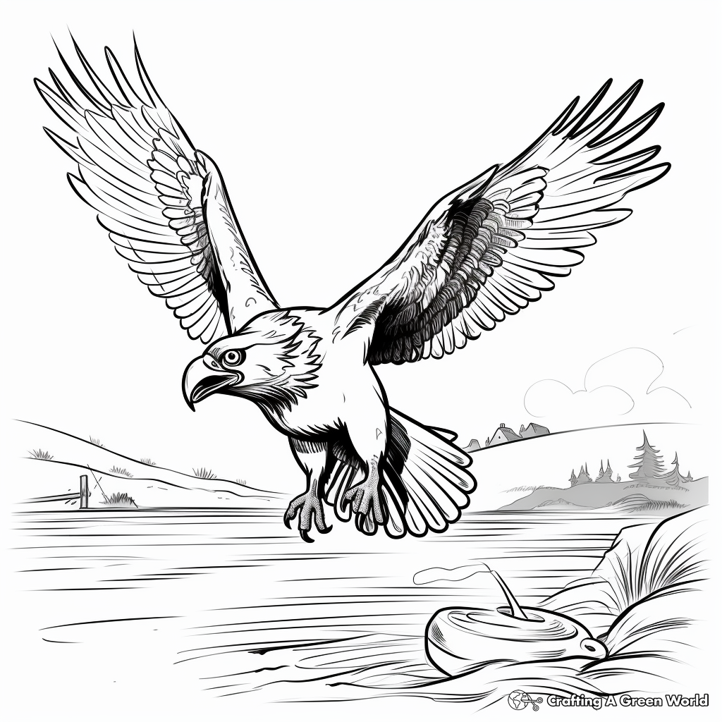 Interactive Osprey Fishing Coloring Pages 4