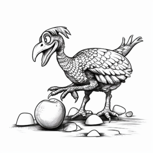 Interactive Oviraptor Stealing Egg Coloring Pages 1