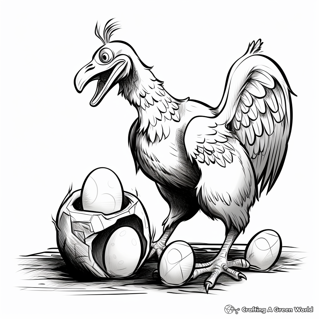 Interactive Oviraptor Stealing Egg Coloring Pages 2