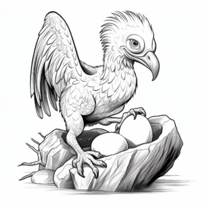 Interactive Oviraptor Stealing Egg Coloring Pages 4
