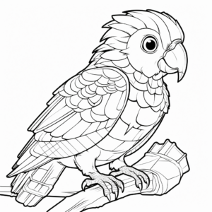 Interactive Parakeet Coloring Pages for Children 2