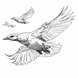 Interactive Ravens in Flight Coloring Sheets 2