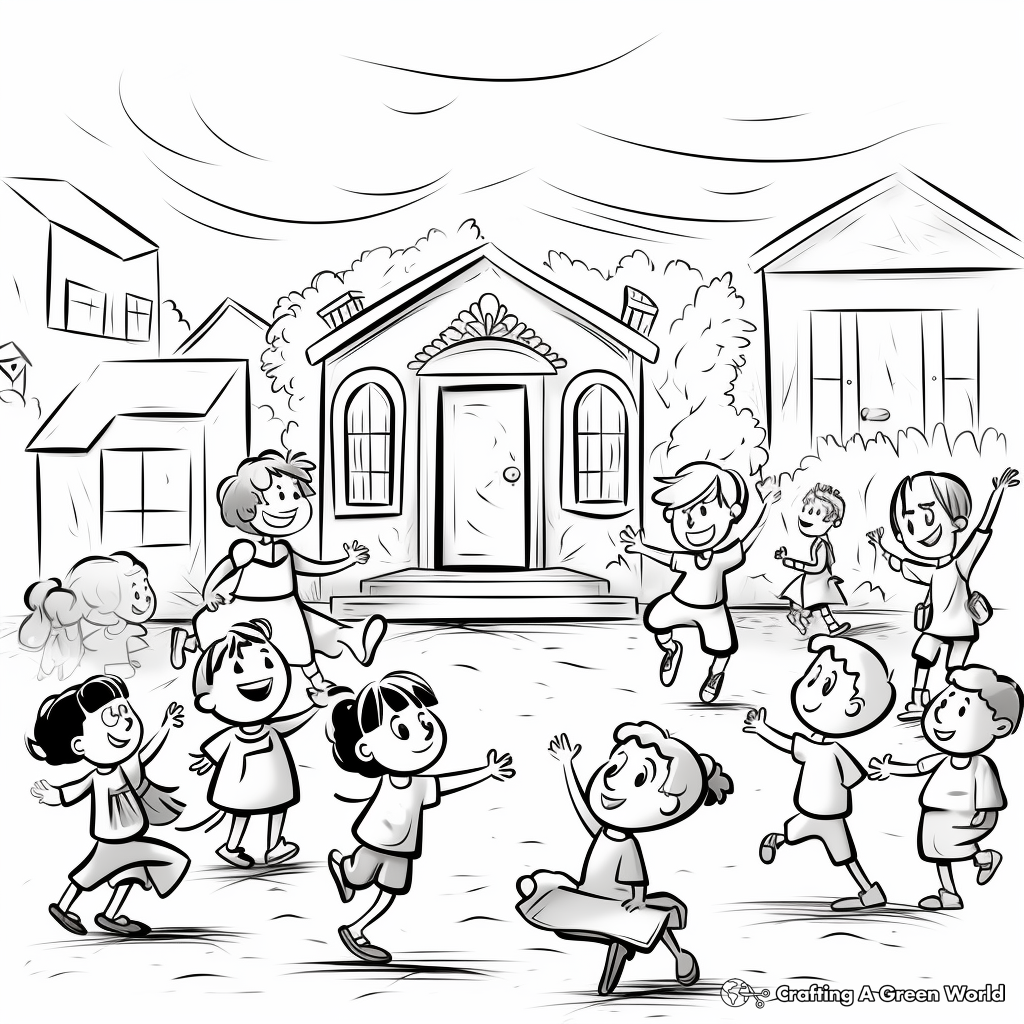 Interactive School Play Stage Coloring Pages 4