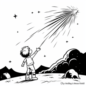 Interactive Shooting Star and Comet Coloring Pages 1