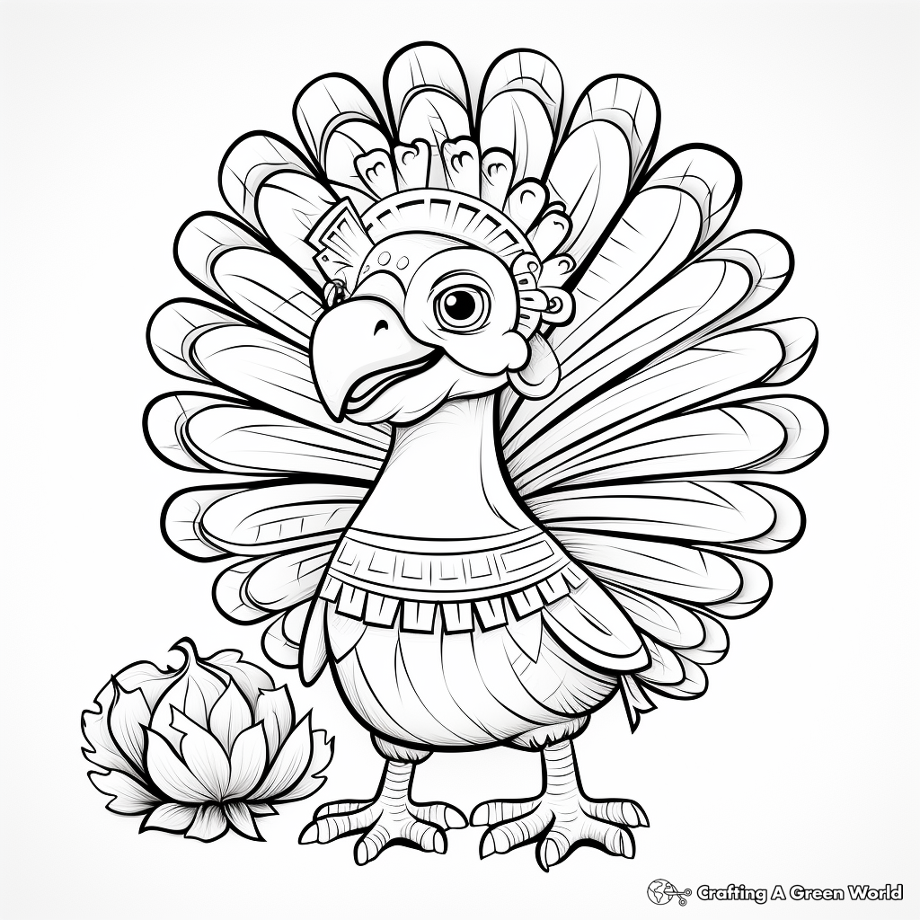 Interactive South Mexican Turkey Coloring Sheets 2