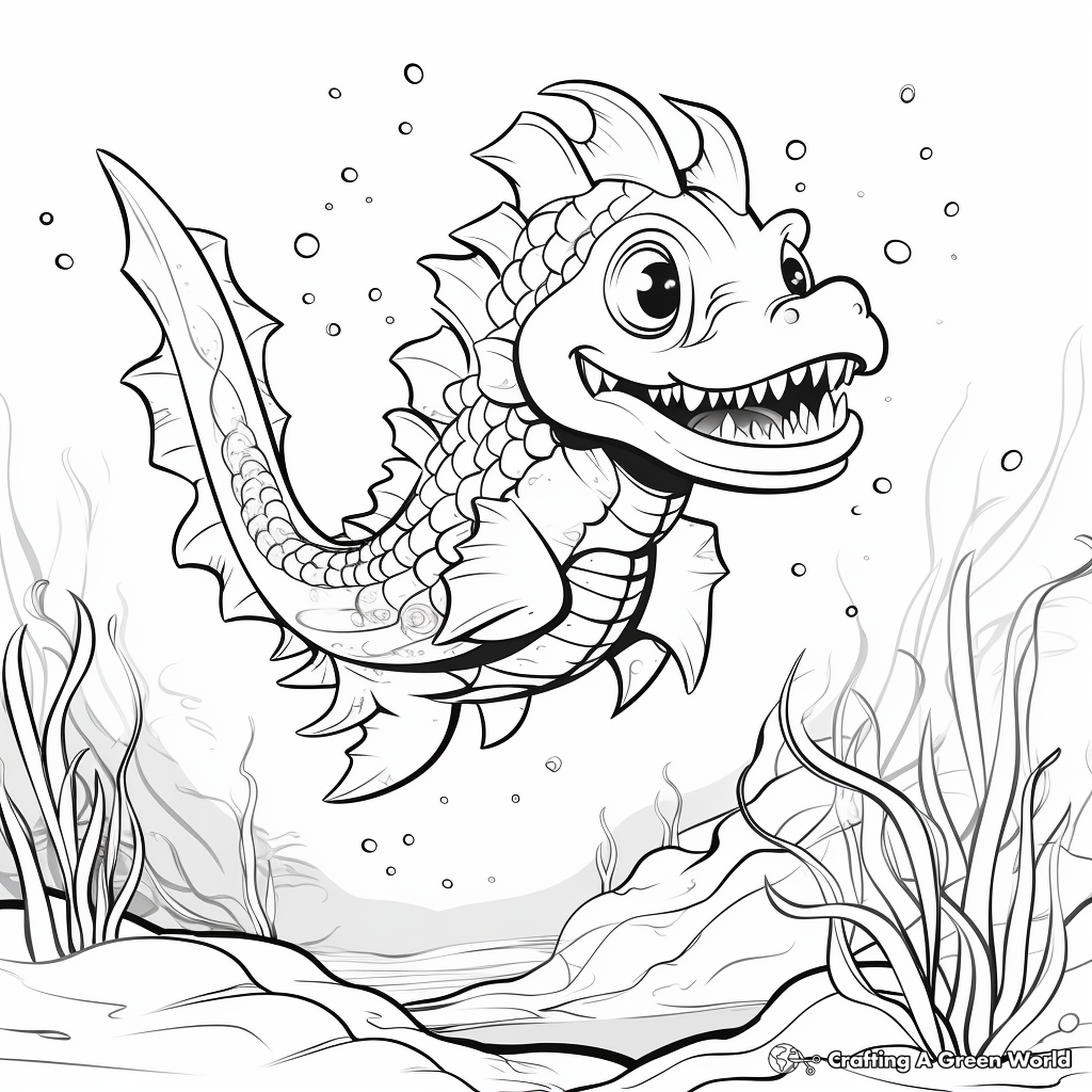 Interactive Spot the Dragon Fish Coloring Pages 3