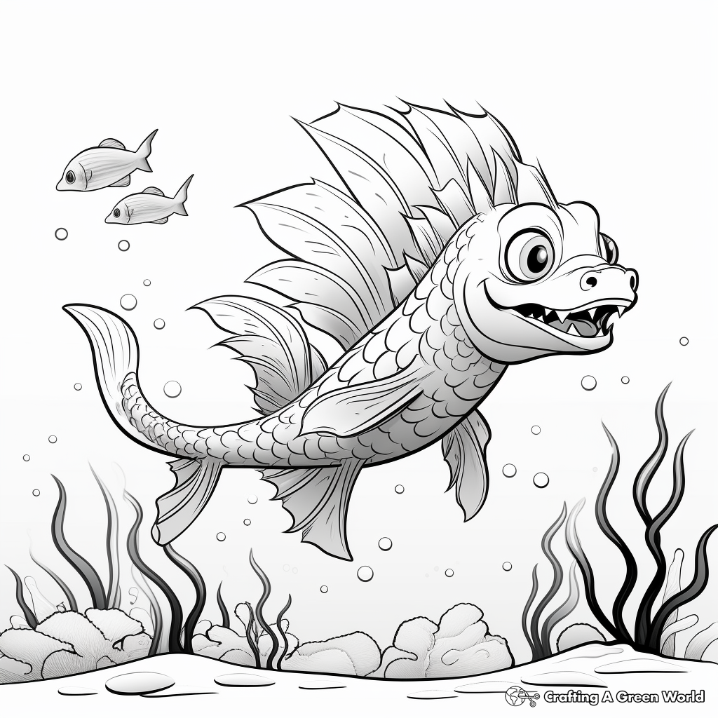 Interactive Spot the Dragon Fish Coloring Pages 4