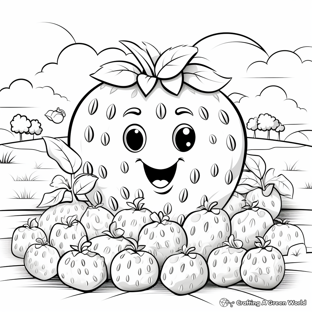 Interactive Strawberry Counting Coloring Pages 1