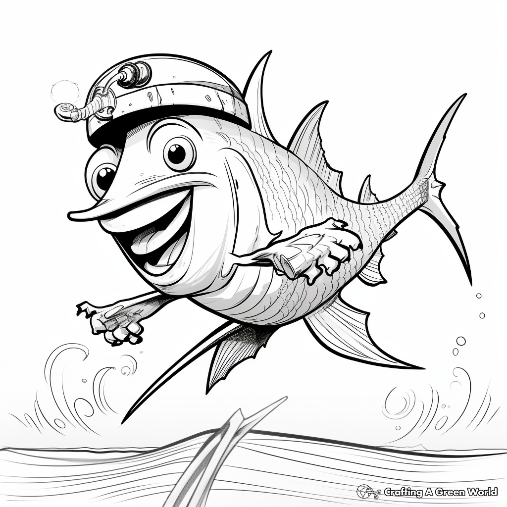 Interactive Swashbuckling Swordfish Coloring Pages 3