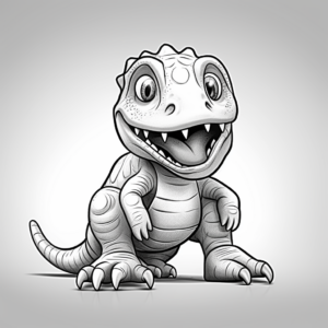 Interactive Three-Dimensional Baby T-Rex Coloring Pages 1