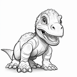Interactive Three-Dimensional Baby T-Rex Coloring Pages 2