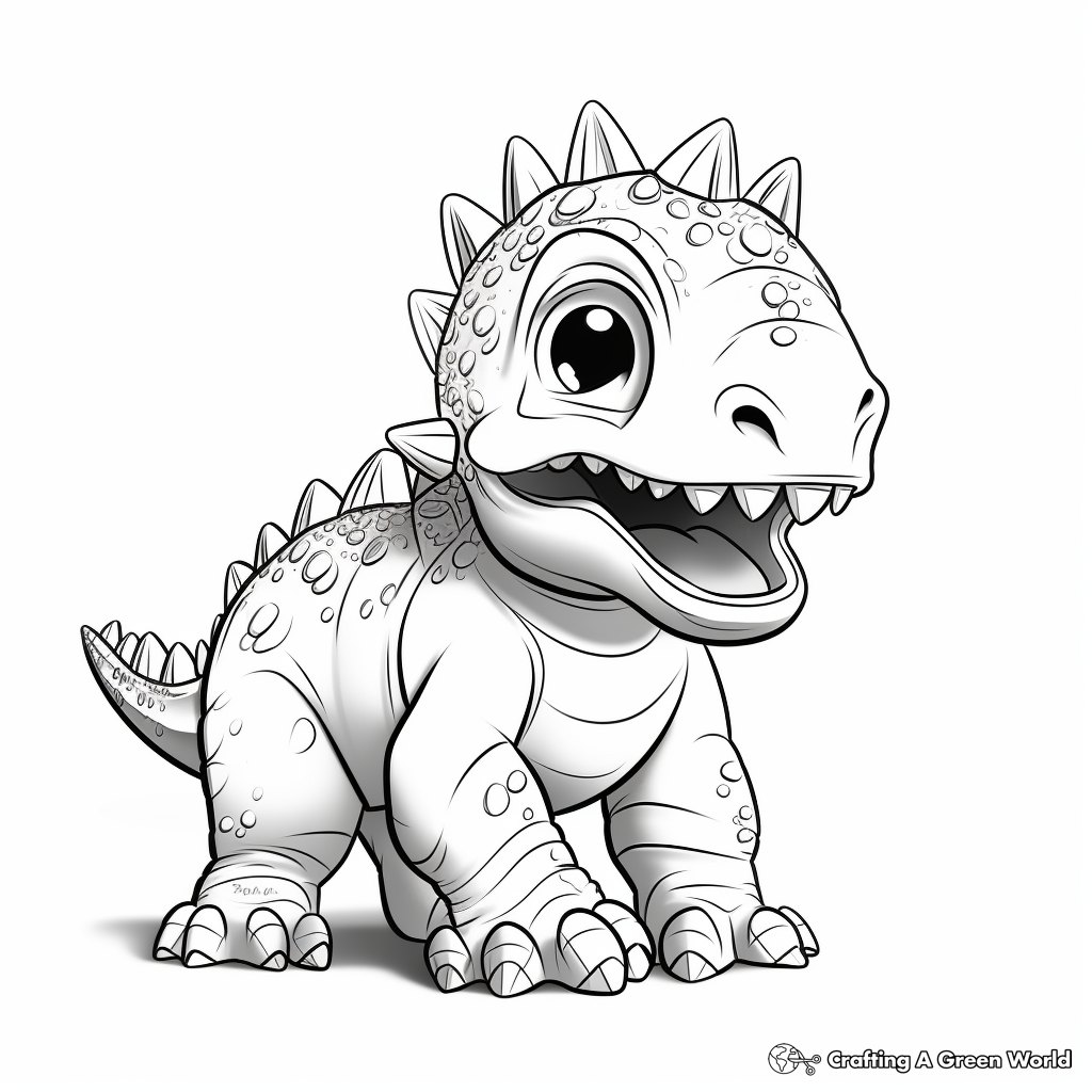Interactive Three-Dimensional Baby T-Rex Coloring Pages 3