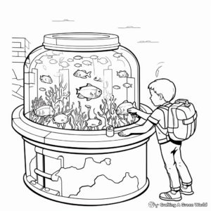 Interactive Touch Tank Aquarium Coloring Pages 2