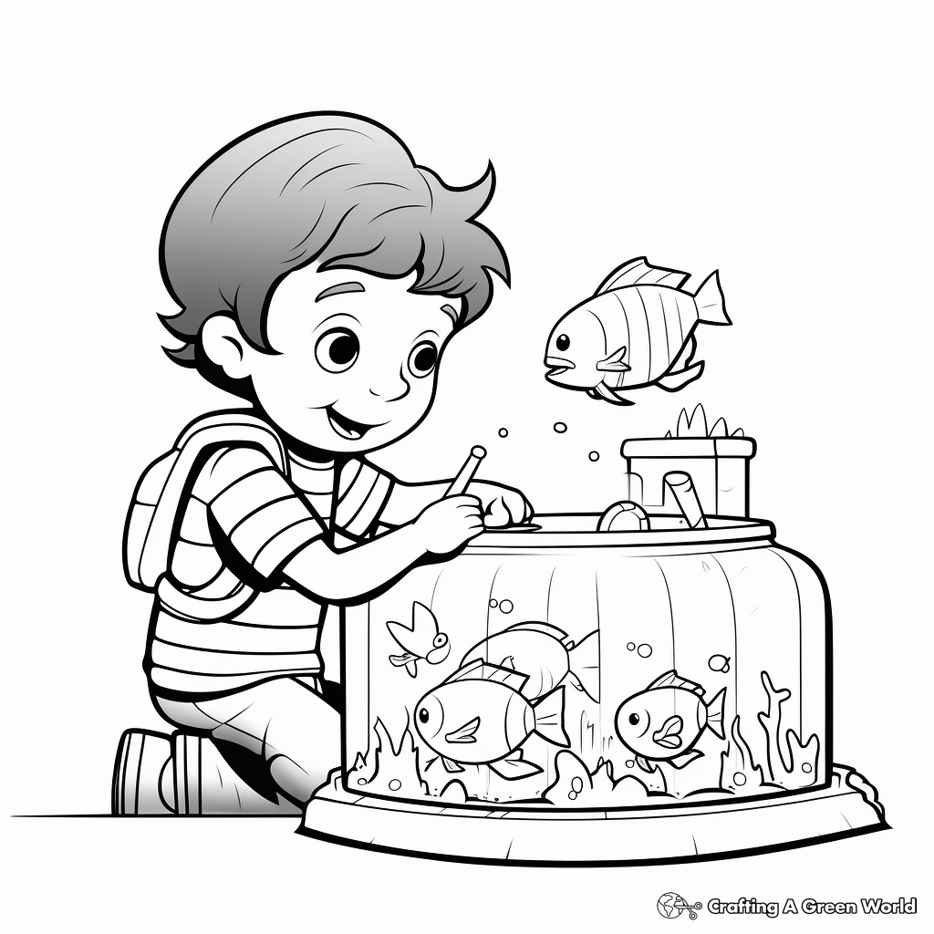 Interactive Touch Tank Aquarium Coloring Pages 3