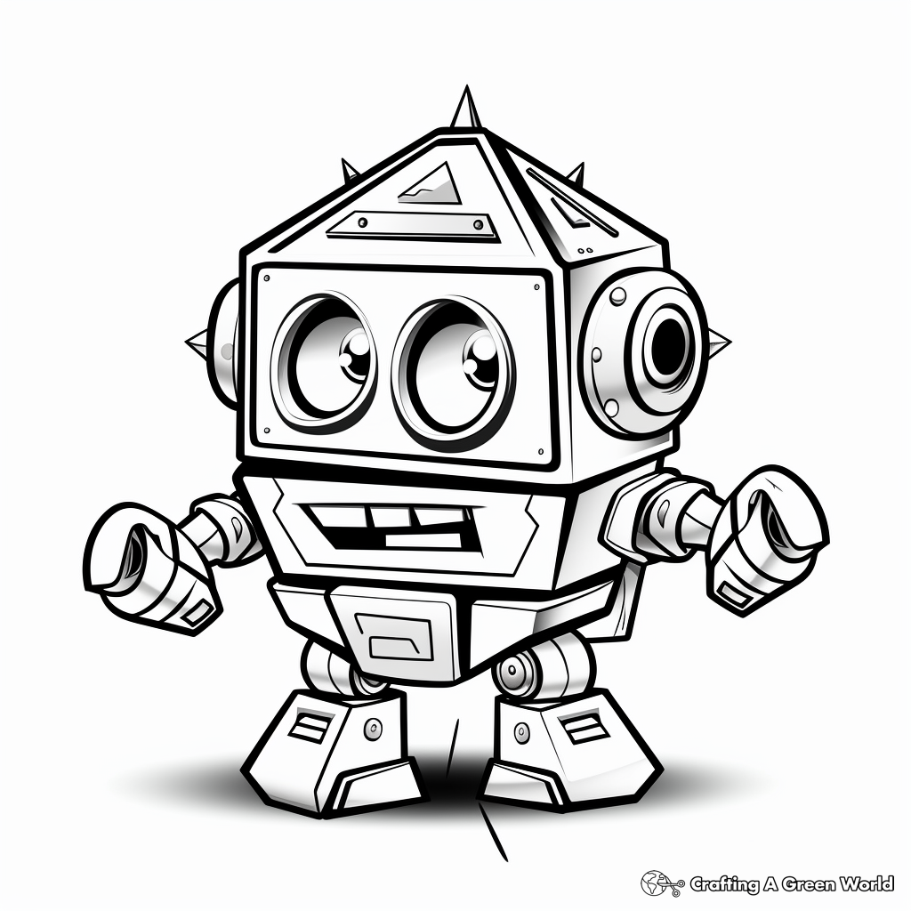 Interactive Trapezoid-Robot Coloring Pages 1