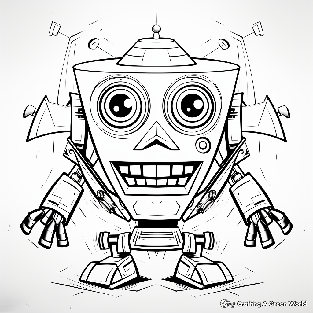 Interactive Trapezoid-Robot Coloring Pages 2