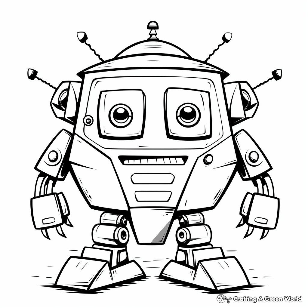 Interactive Trapezoid-Robot Coloring Pages 3