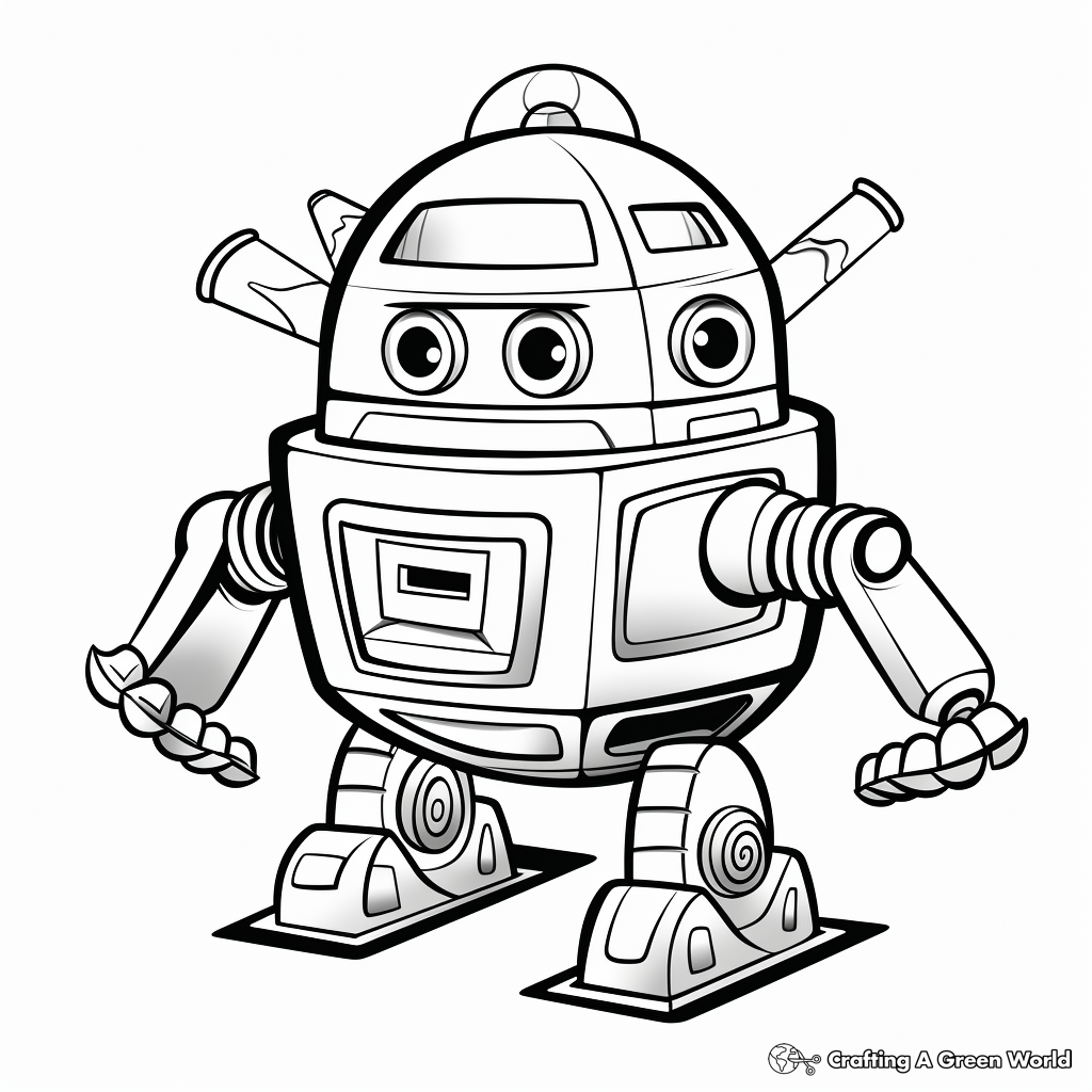 Interactive Trapezoid-Robot Coloring Pages 4