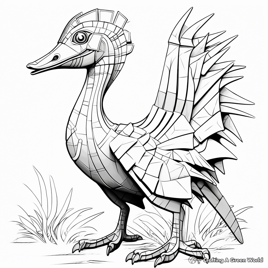 Interactive Troodon Dinosaur Puzzle Coloring Pages 2