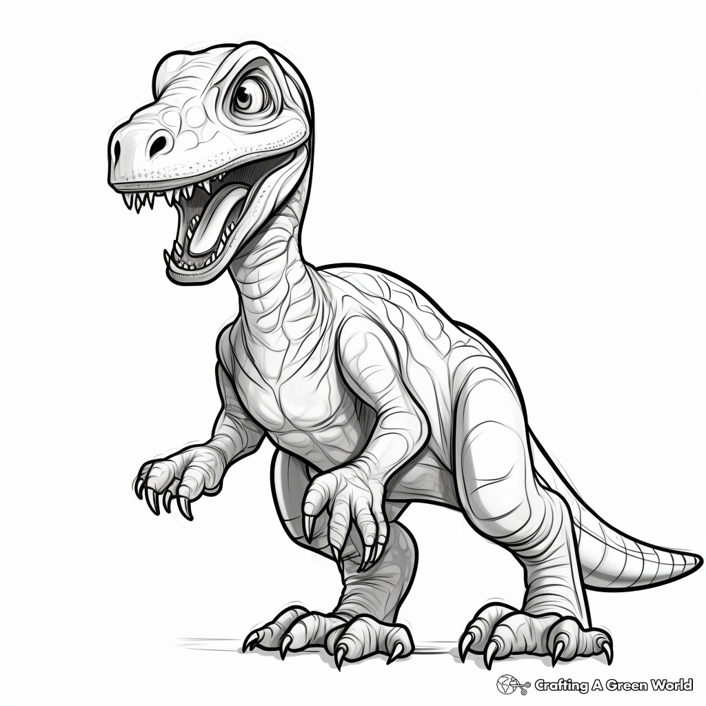 Interactive Velociraptor Coloring Pages for Interactivity 1