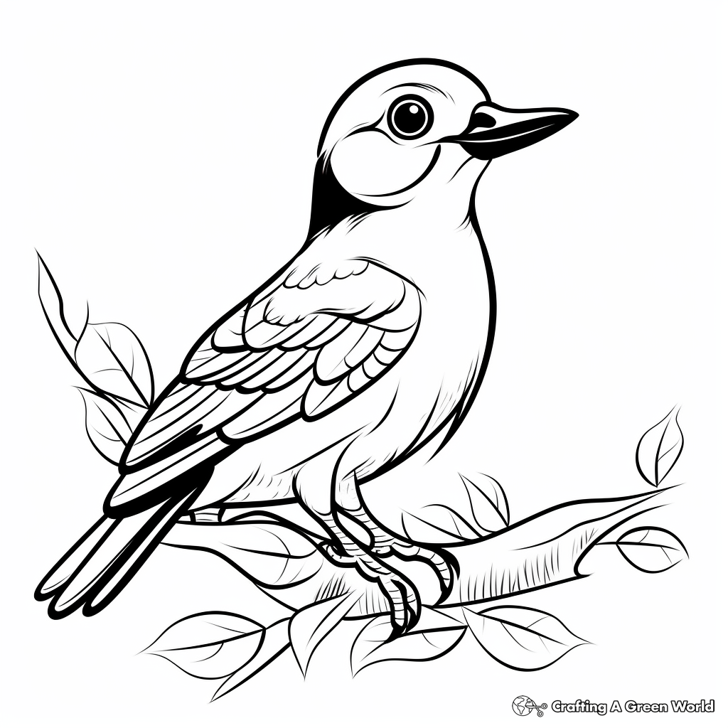 Interactive Woodpecker Coloring Pages 2
