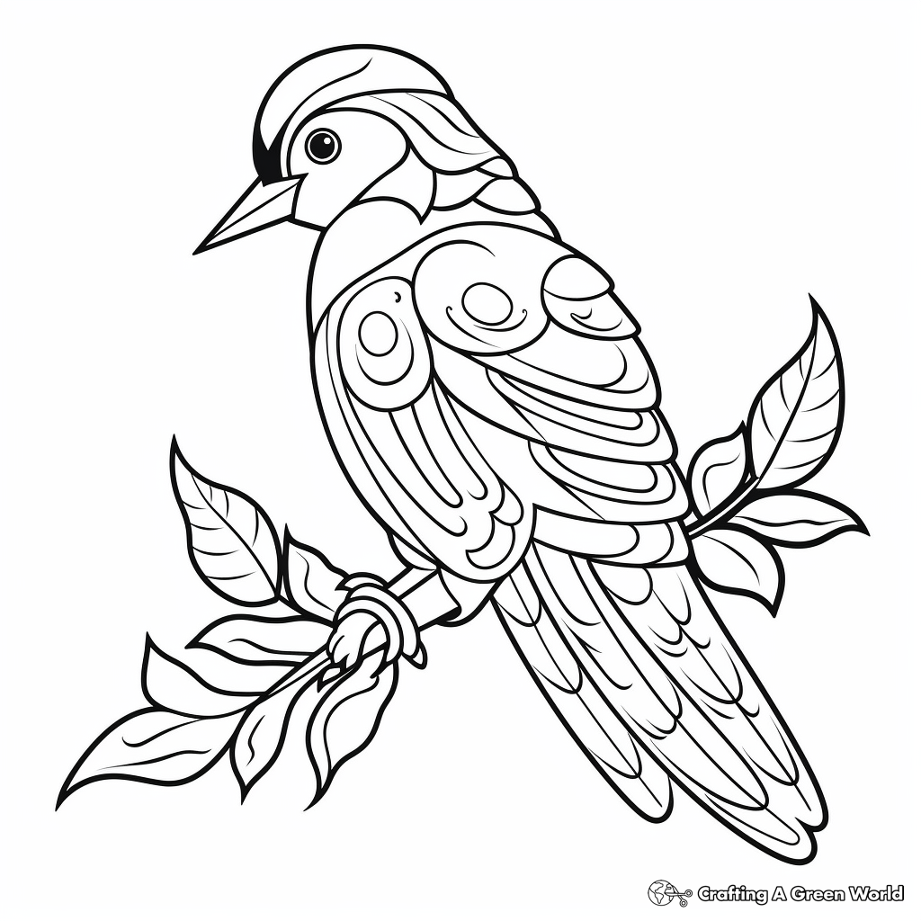 Interactive Woodpecker Coloring Pages 3