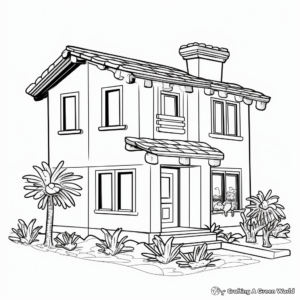 Interesting Adobe House Coloring Pages for Kids 4