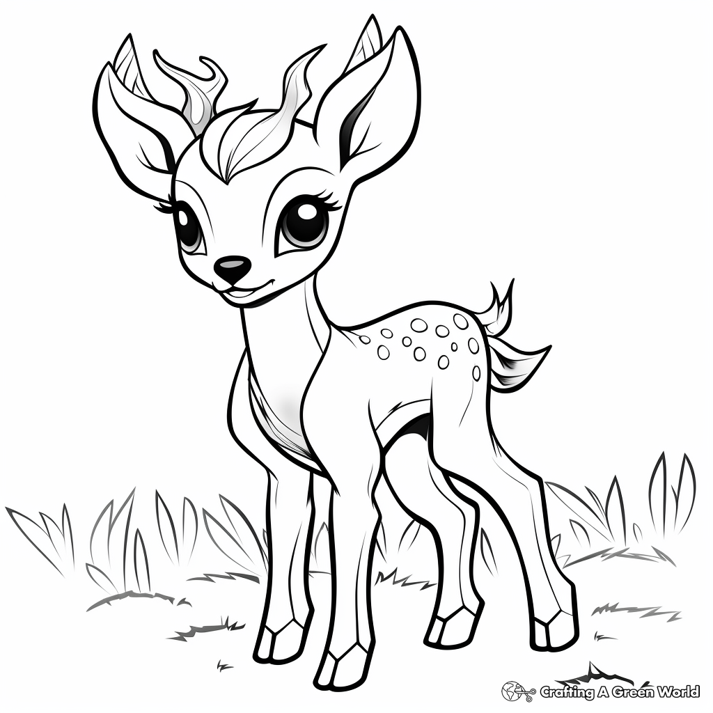 Interesting Deerling In The Forest Coloring Pages 1