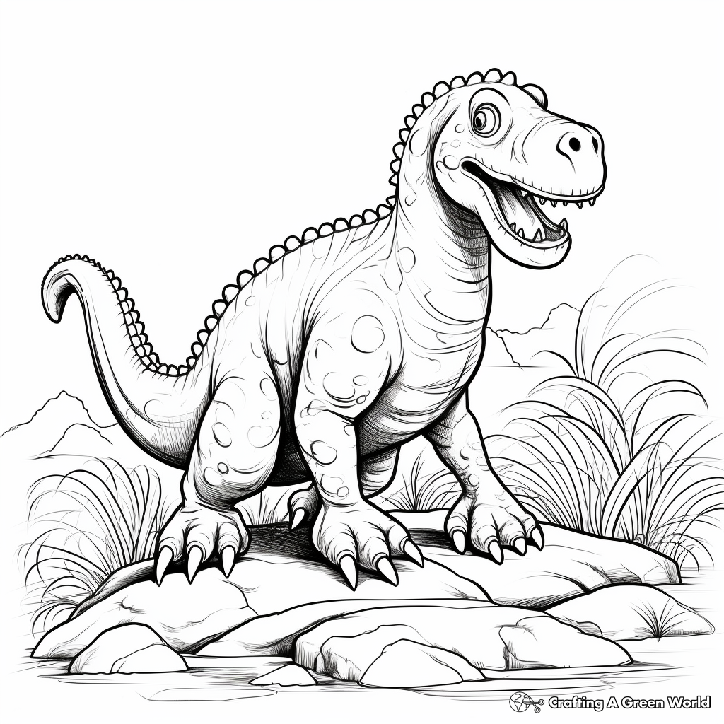 Interesting Iguanodon Herbivore Coloring Pages 3