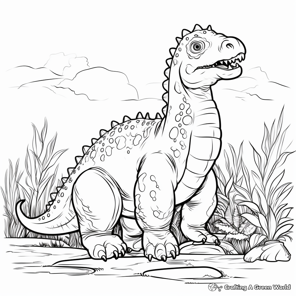Interesting Iguanodon Herbivore Coloring Pages 4