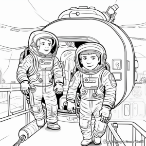 International Astronaut Team Coloring Pages 3