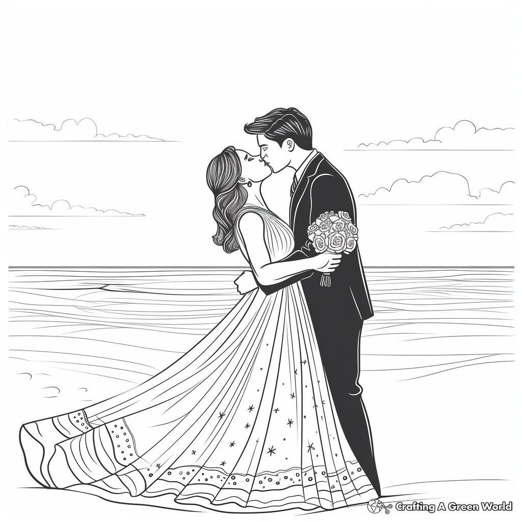 Intimate Beach Wedding Coloring Pages 3