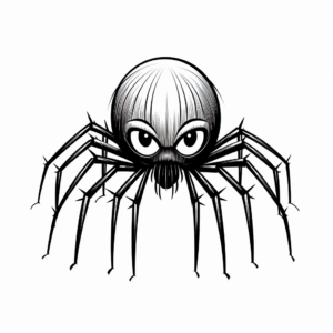 Intimidating Adult Black Widow Spider Coloring Sheets 1