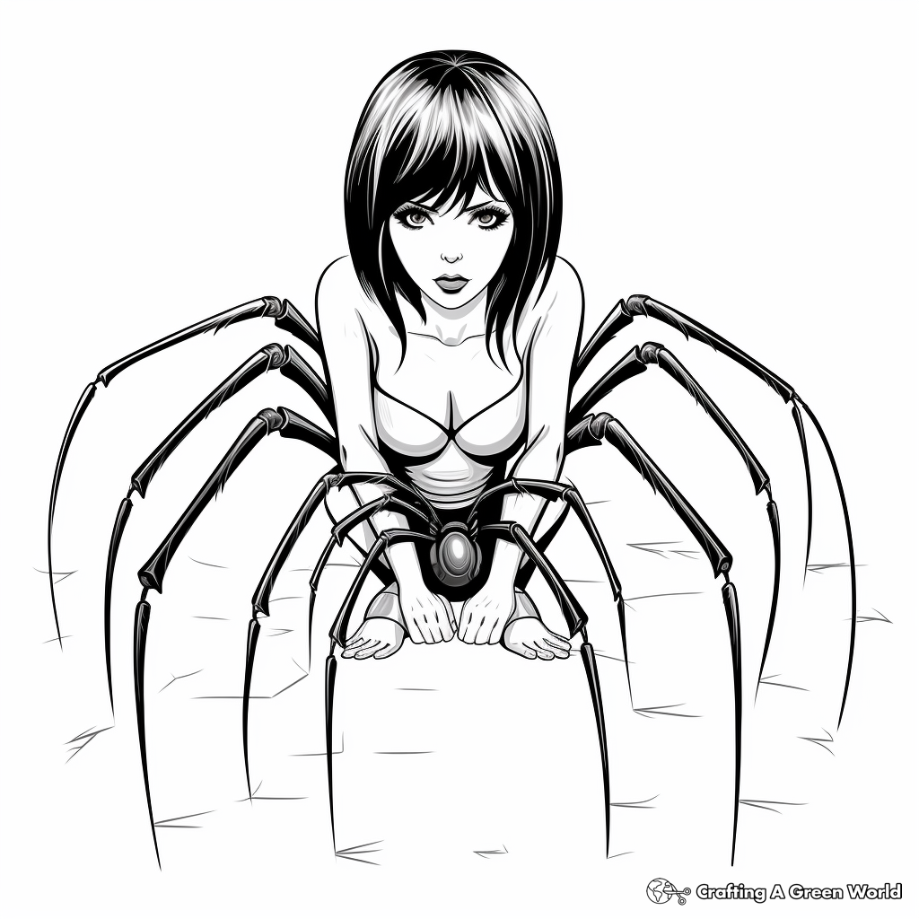 Intimidating Adult Black Widow Spider Coloring Sheets 2